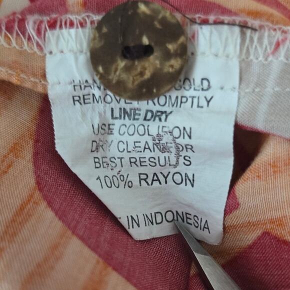 Hilo Hattie The Hawaiian Original Red Orange Men's Short Sleeve Shirt 2XL - Picture 4 of 4